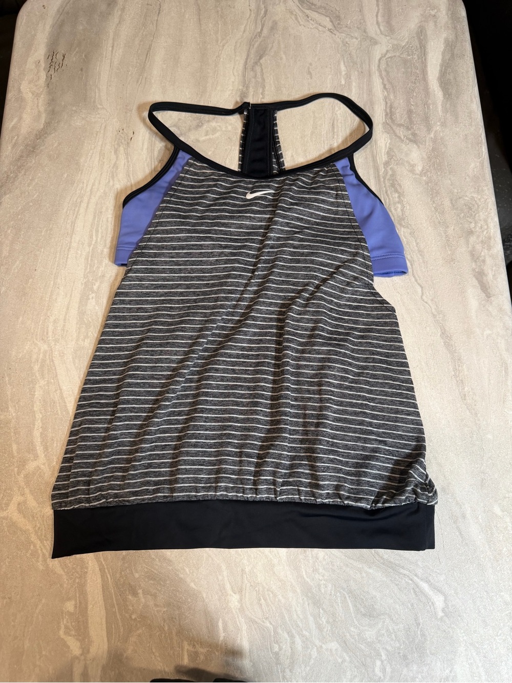 Nike Gray Striped Tank with Purple Side Panels